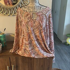 Brand new with tags woman's Emily Daniel’s dress top pink white silver 3x